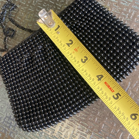 Metal Beaded Black Mini Crossbody Bag - Picture 3 of 5